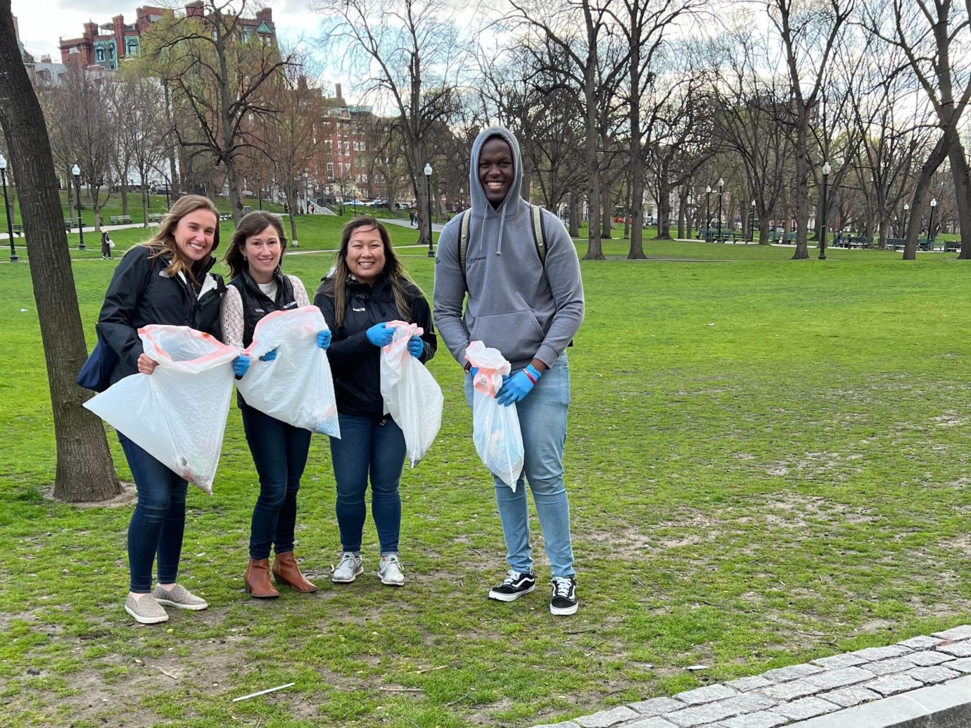 Group of Bowdoin staff volunteering their time